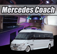 white mercedes coach