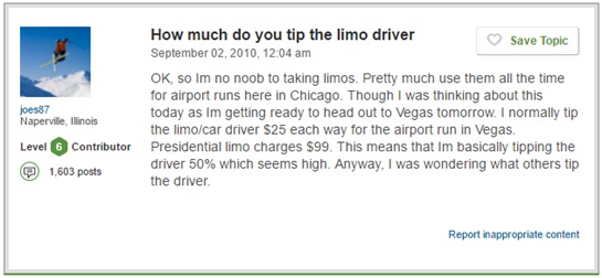 tipping a limousine driver