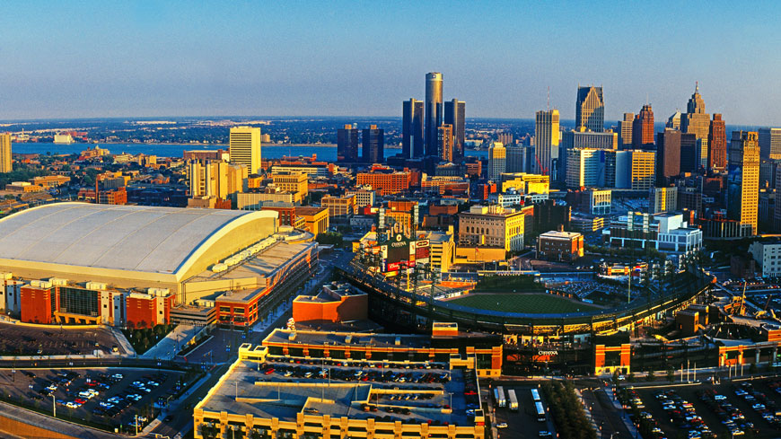 Downtown view of Detroit, Michigan